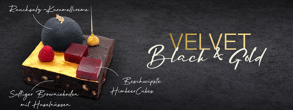 Dessert-Törtchen Velvet – Black & Gold